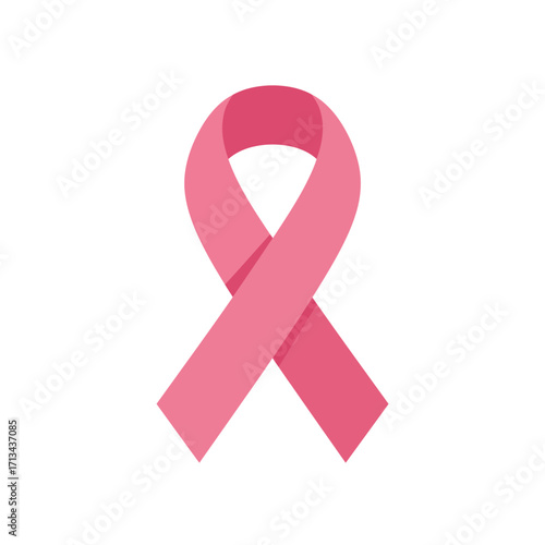 Pink Ribbon Breast Cancer Awareness Symbol Isolated on White Background