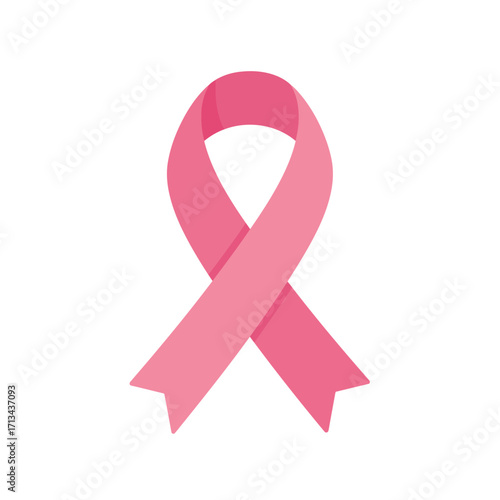 Pink Ribbon Breast Cancer Awareness Symbol Isolated on White Background