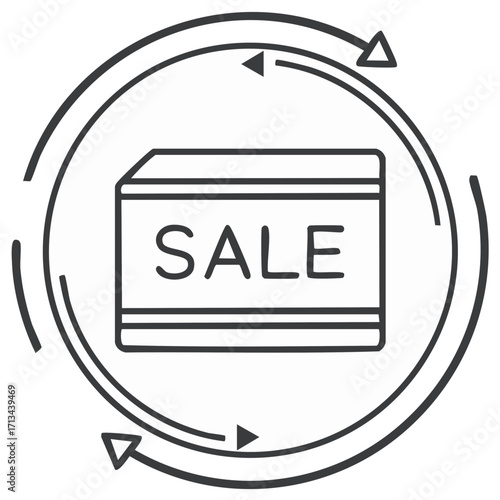 Sale Card with Circular Arrows Icon for Cashback and Rewards Program