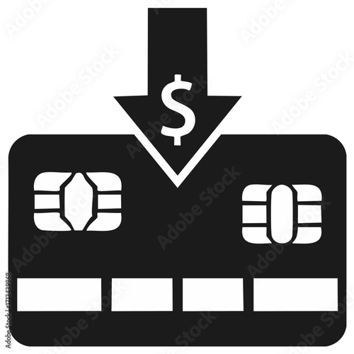 Credit card payment or deposit with dollar sign illustration