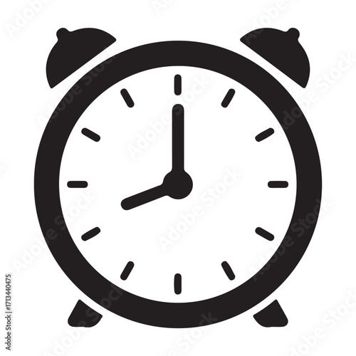 Classic Alarm Clock Icon Showing Eight OClock Time for Time Management Concepts and Deadline Reminders
