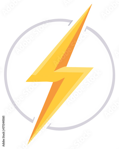 Yellow lightning bolt icon with circular arrow symbolizing energy speed and refresh