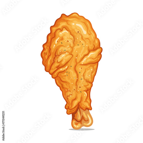 Fried chicken drumstick illustration