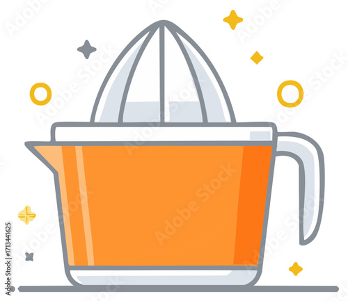 Orange Juicer Icon Illustration Fresh Citrus Squeezer Health Drink Kitchen Utensil Concept Food and Beverage Design
