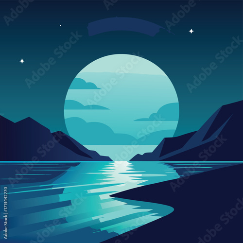 moonlight over the sea