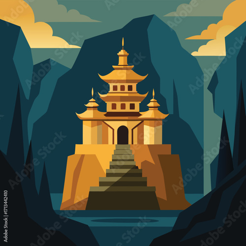 vector illustration of temple