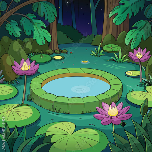 pond with lilies