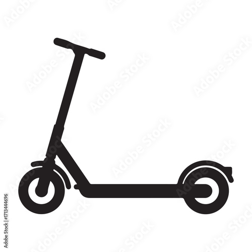 Electric Scooter Silhouette for Urban Mobility and Modern Transportation Isolated on White Background Represents Eco Friendly Transportation Options