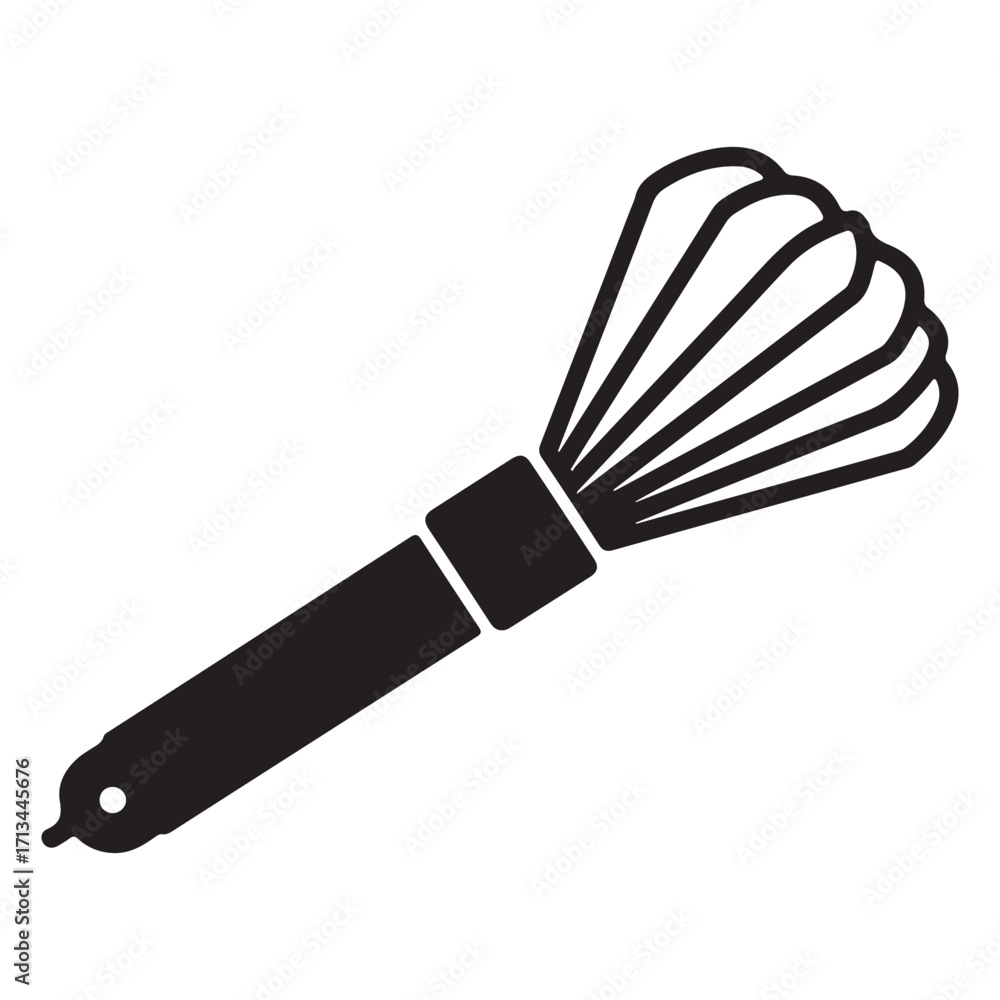 Fototapeta premium Elegant black and white whisk illustration for culinary designs and kitchen themed projects showcasing kitchenware and cooking utensils