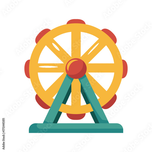Colorful ferris wheel amusement park ride illustration