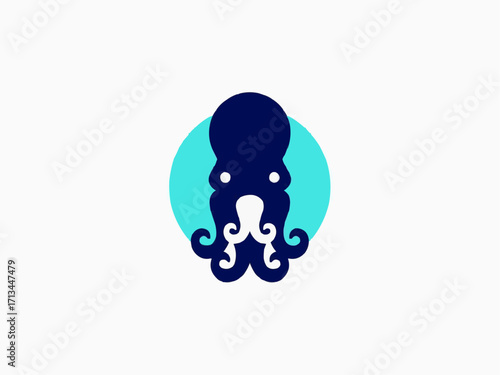 Stylish octopus logo design featuring bold colors, ideal for marine life or seafood branding needs