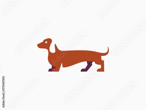 Playful dachshund silhouette art, perfect for pet lovers and dog themed designs with a modern flair