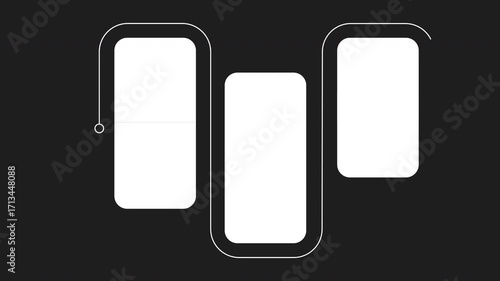 Medical data white rectangle infographic 3 steps template animation. Sequence options HD video. Animated blank diagram visualization. Process layout empty design element. Motion graphics