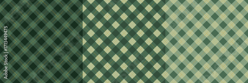 Green argyle seamless vector pattern with classic checkered fabric style. Perfect for textile, fashion design, backgrounds, and graphic projects.