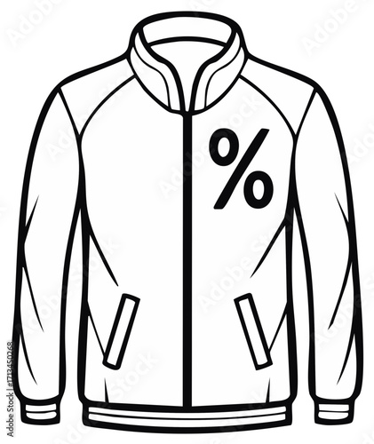 Jacket Illustration with Percentage Sign Emblem Clothing Apparel Fashion
