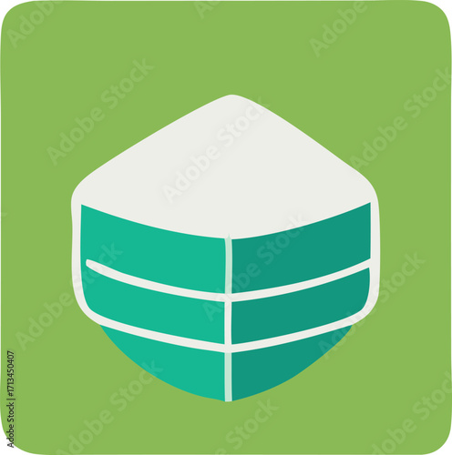 Stylized onigiri rice ball icon simple flat design food symbol cute asian cuisine graphic representation for digital use
