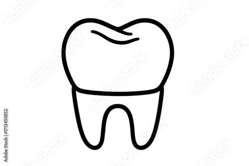 Tooth icon vector. Dental molar outline symbol. Dentistry clinic linear sign. Oral hygiene and health care concept. Simple medicine illustration for web, logo and app design.