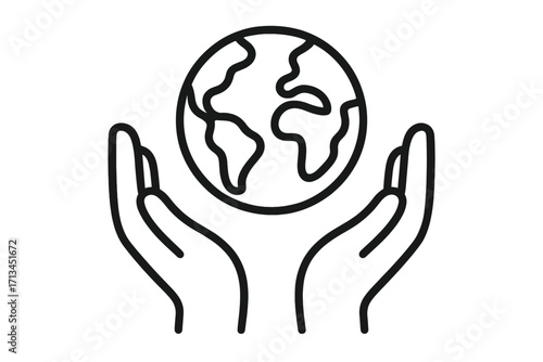 Hands holding planet Earth. Save the planet concept. Environmental protection. Ecology and sustainability symbol. Earth Day illustration. Global care, peace and unity vector.