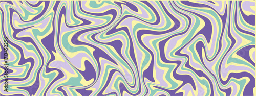 A Psychedelic Swirl Pattern Featuring Pastel Hues of Purple Yellow and Teal.