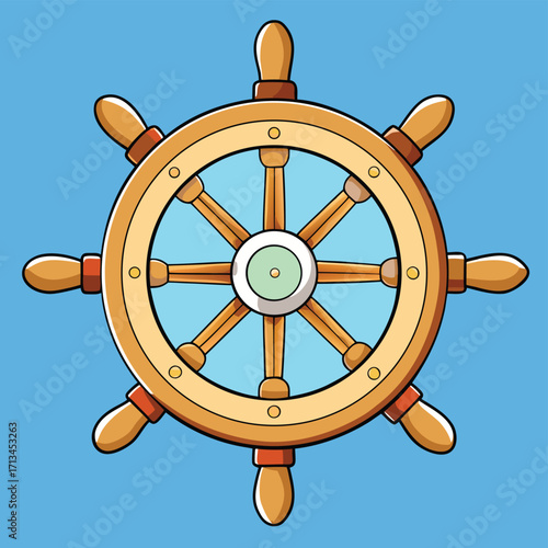 steering wheel of a ship
