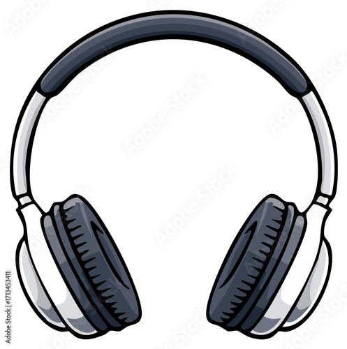 Stylish Over Ear Headphones with Dark Grey Earcups and White Accents