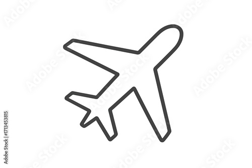 Airplane outline icon set. Simple linear plane symbols for web and graphic design. Vector illustration of commercial aircraft flight for travel and transport concepts. Aviation logo.