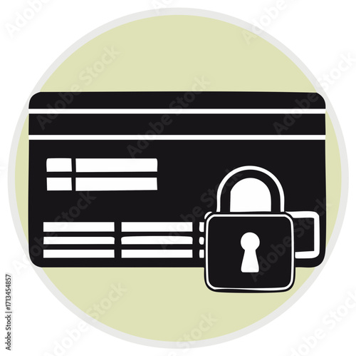 Secure credit card with padlock icon for financial safety and protection