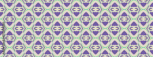 A gentle diamond pattern with lavender purple and muted green accents in a seamless repeatable design.