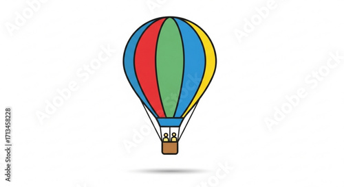 Colorful hot air balloon vector illustration for travel adventure and scenic flight experiences design asset use