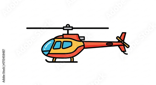 Cartoon helicopter clip art vector illustration transportation aviation flying machine travel vehicle design