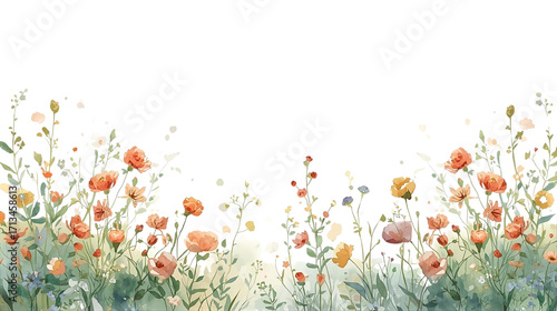 Water color flower garden