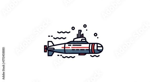 Explore the depths with this submarine vector illustration for your naval themed designs and projects