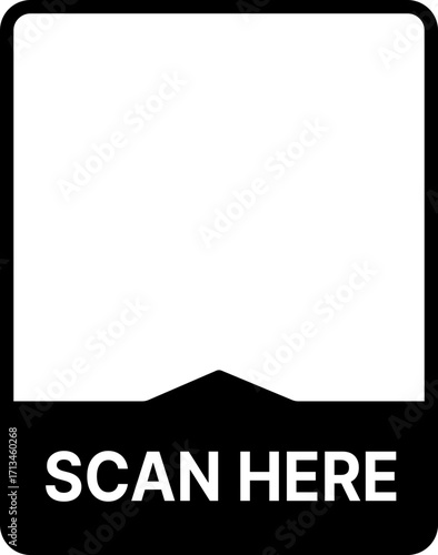 Black scan here frame