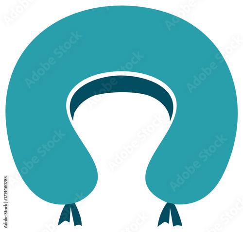 Comfortable Teal Travel Pillow with Ties for Neck Support and Rest
