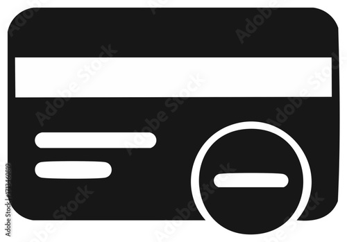 Credit card icon with a delete or remove symbol indicating cancellation or deletion