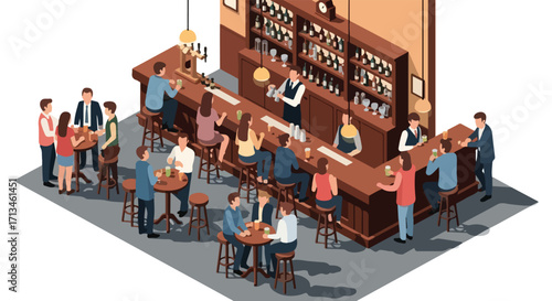 Pub Bar isometric vactor