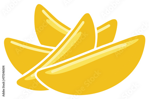Vibrant Yellow Mango Slices Stacked Vector Graphic Illustration