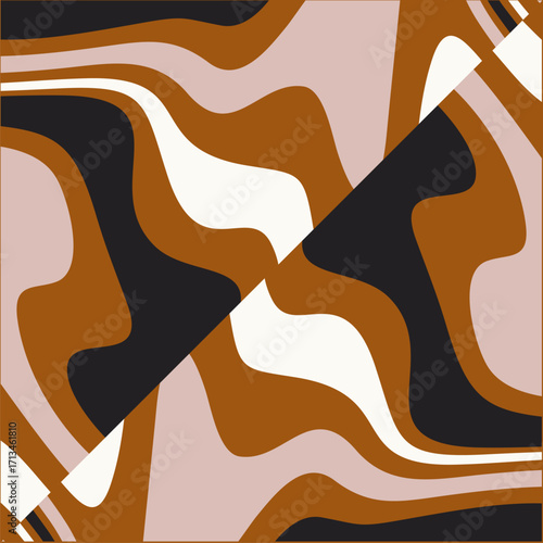 A visually striking abstract pattern with flowing organic shapes in a muted earth tone color palette.