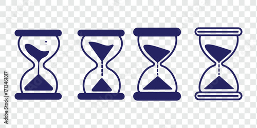 Sand clock vector icon isolated on transparent background, Sand clock logo design