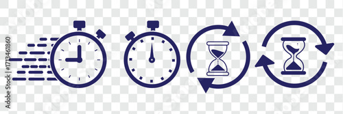 Sand clock vector icon isolated on transparent background, Sand clock logo design