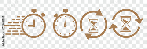 Sand clock vector icon isolated on transparent background, Sand clock logo design