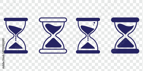 sand clock icon isolated on transparent background. Modern and editable sand clock icon. Simple icons vector illustration.