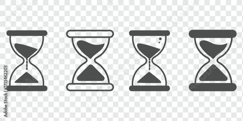 sand clock icon isolated on transparent background. Modern and editable sand clock icon. Simple icons vector illustration.