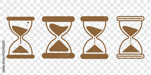 sand clock icon isolated on transparent background. Modern and editable sand clock icon. Simple icons vector illustration.