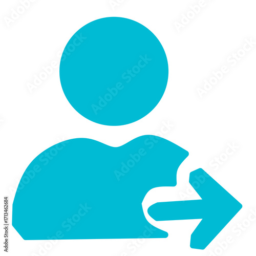 Blue User Logout Icon