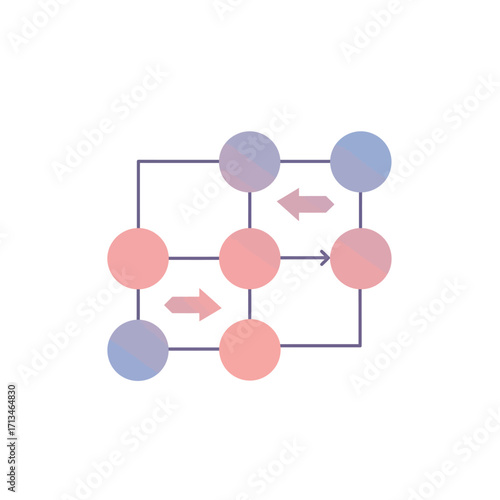 Abstract Illustration of a Network Diagram Interconnected Nodes and Connections
