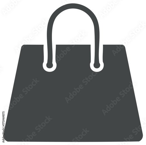 Simple Dark Grey Shopping Bag Icon Graphic