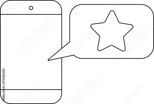 smartphone icon and star icon with white background