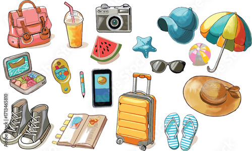 ITEMS WE BROUGHT TO THE BEACH ON VACATION.eps