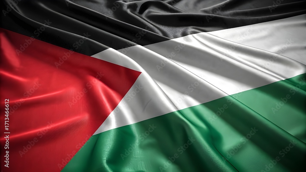 Fototapeta premium High-Resolution Close-Up of Palestine Flag